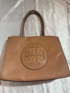 Tory Burch Tan Leather Logo Tote